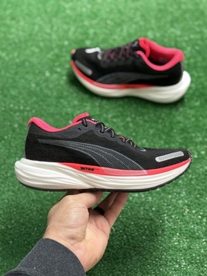 Puma Deviate Nitro 2 Black Fire Orchid Womens Running 376855-17 NEW Multi Sz