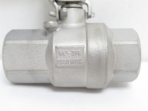 228519 New-No Box; Industry-Std 20K947 Ball Valve; SS-316; 3/4NPT; 2000WOG - Picture 2 of 4