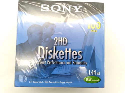 Brand New! Sealed Sony "100MFD-2HD" 3.5" 1.44MB IBM Formatted Floppy Diskettes
