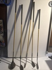 5 Club Set Antique Hickory Wood Shaft Hillerich Bradsby Rare Left Hand Clubs