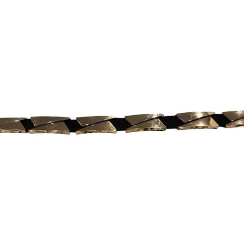 Cinturón ajustado elástico de metal dorado negro 34" - Imagen 2 de 5