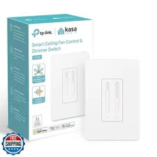 Kasa Smart Ceiling Fan Control and Dimmer Switch | Adjustable 4-Speed Fan and