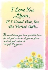 Blue Mountain Arts Inspirational 3 Fold Greeting Card -  I Love You Mum