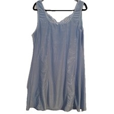 Delta Burke 3x Blue Nightie Dress Floral Satin Romantic Sleep Dress