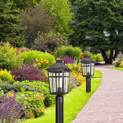 #ad 17quot; Large Outdoor Post Lights Lamp Waterproof Post Light Fixture Black OPEN BOX $69.99