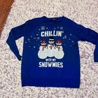 Repartee 1X Blue Sweater “Chillin with my Snowmies”