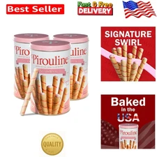 Decadent Strawberry Wafer Sticks – 14.1oz Tin, The Ultimate Treat for Gatherings