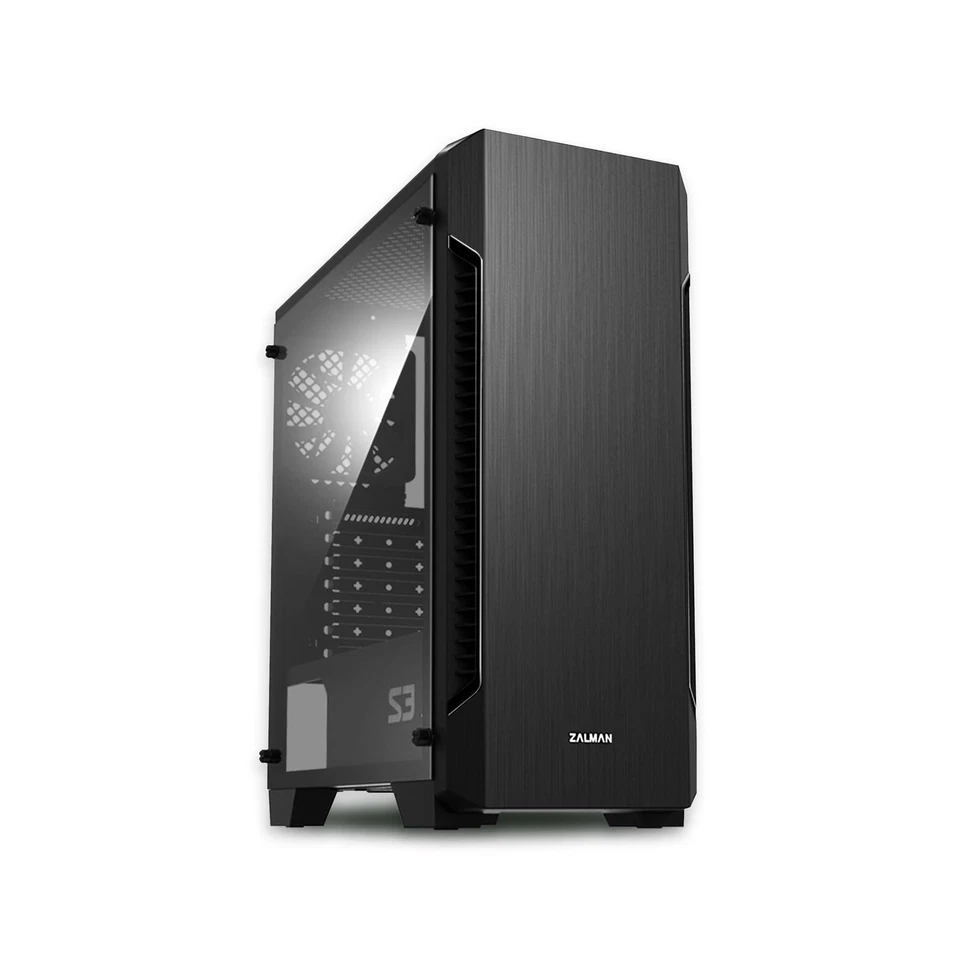 Zalman - S3 - ATX Mid-Tower PC-Gehäuse - Full Acrylic Side Panel - 3x Gehäuselüfter 1...
