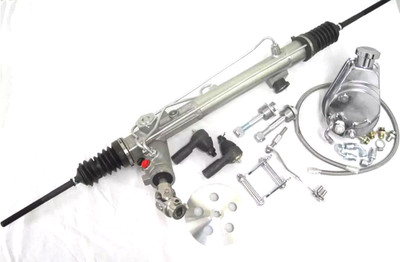 NEW Mustang II 2 Power Steering Rack Pinion Kit w Pump Bracket Lines Tie Rods ++