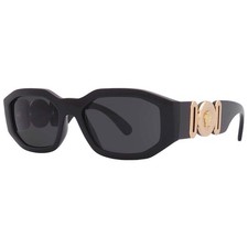 Versace Dark Grey Geometric Unisex Sunglasses VE4361 GB1/87 53 VE4361 GB1/87 53