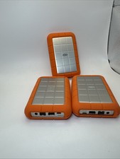 Lot Of 3 LaCie Rugged Portable USB External Hard Drive Resistant w/Case UNTESTED