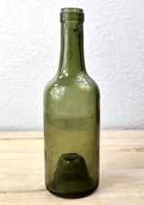 Fernet-Branca Bottle VTG 8” Tall Green Glass Cork Top Fratelli Branca & Co Italy
