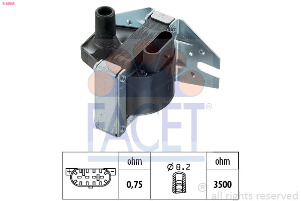 Bobine d'allumage FACET contre les ratés de moteur AUTOBIANCHI Y10