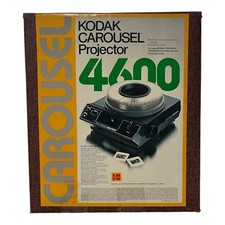 Vintage Kodak Carousel 4600 Slide Projector W/Lens Slide Tray, Remote Manual Box