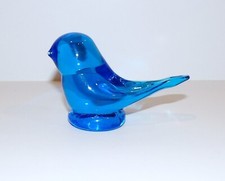 LOVELY 1993 BLUEBIRD OF HAPPINESS ART GLASS SIGNED W WARD BIRD FIGURINE