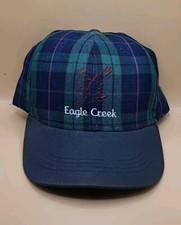 Vintage USA Made Imperial Headwear Eagle Creek Plaid Strapback Golf Cap Hat