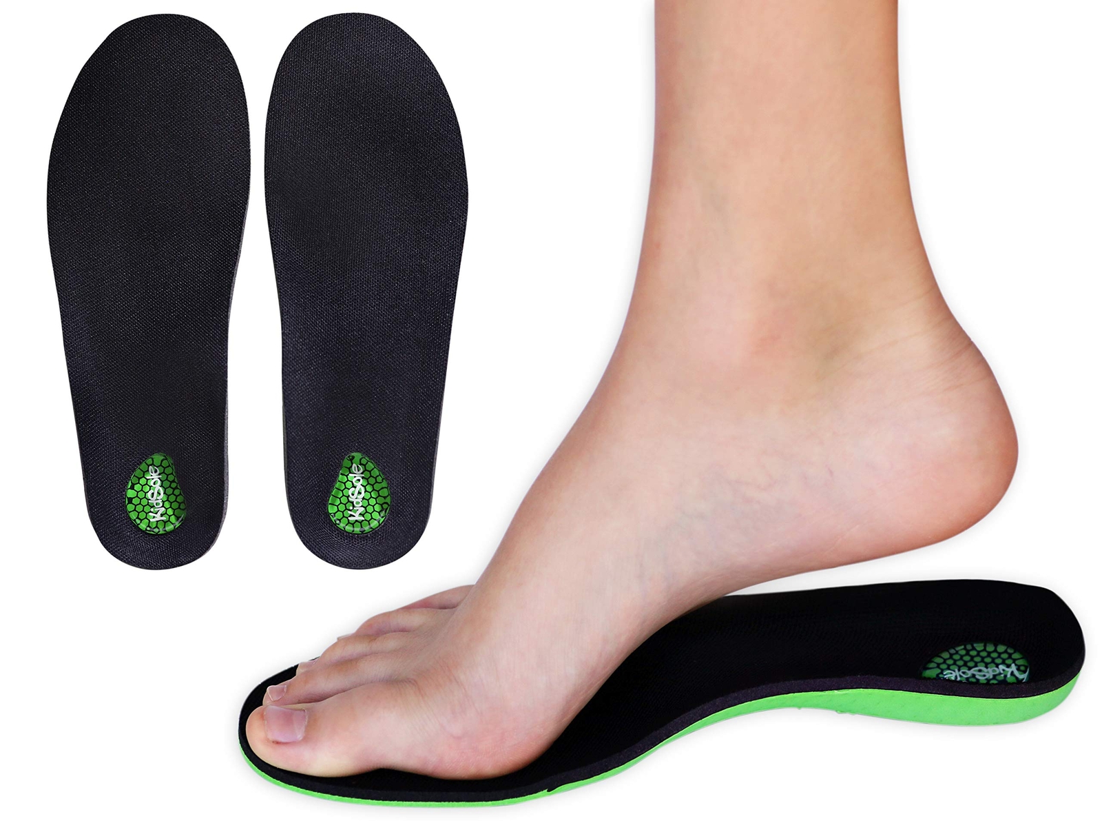KidSole Green Martian Arch Support Soft & Strong Insole. Slim & Lightweight D...