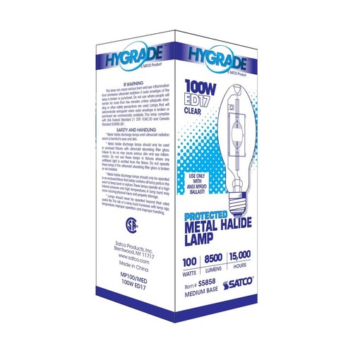SATCO S5858 - 100 Watt Metal Halide HID Bulb - 4000K (4, 12 or 30 Pack) - Picture 6 of 6