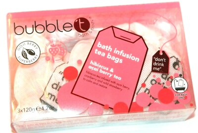 Bubble T Bath Infusion Tea Bags Hibiscus & Acai Berry Tea 
