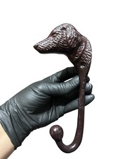 Iron Dog Head Wall Hook Hanger Rustic Brown Animal Country Farmhouse 6.25  