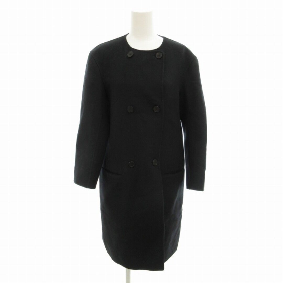 Jil Sander Collarless Coat Double Melton Wool Knee Length 36 XS  