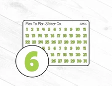 2095-6~~Green Date Covers Planner Stickers.