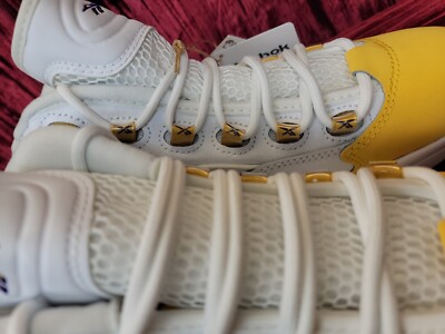 NEW Reebok Question Mid Yellow Toe Lakers GS Shoes Size 6