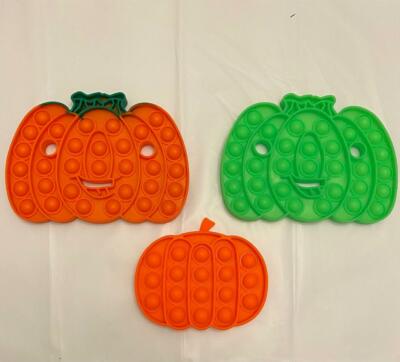 [3-PACK] Pumpkin Push Pop Bubble It Sensory Fidget Toy Stress Relief Glow Dark