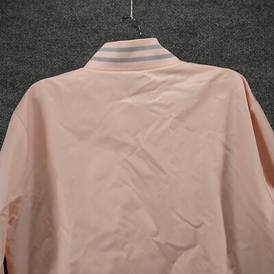 Starter Black Label Mens Full Zip Satin Jacket Pink Large Striped