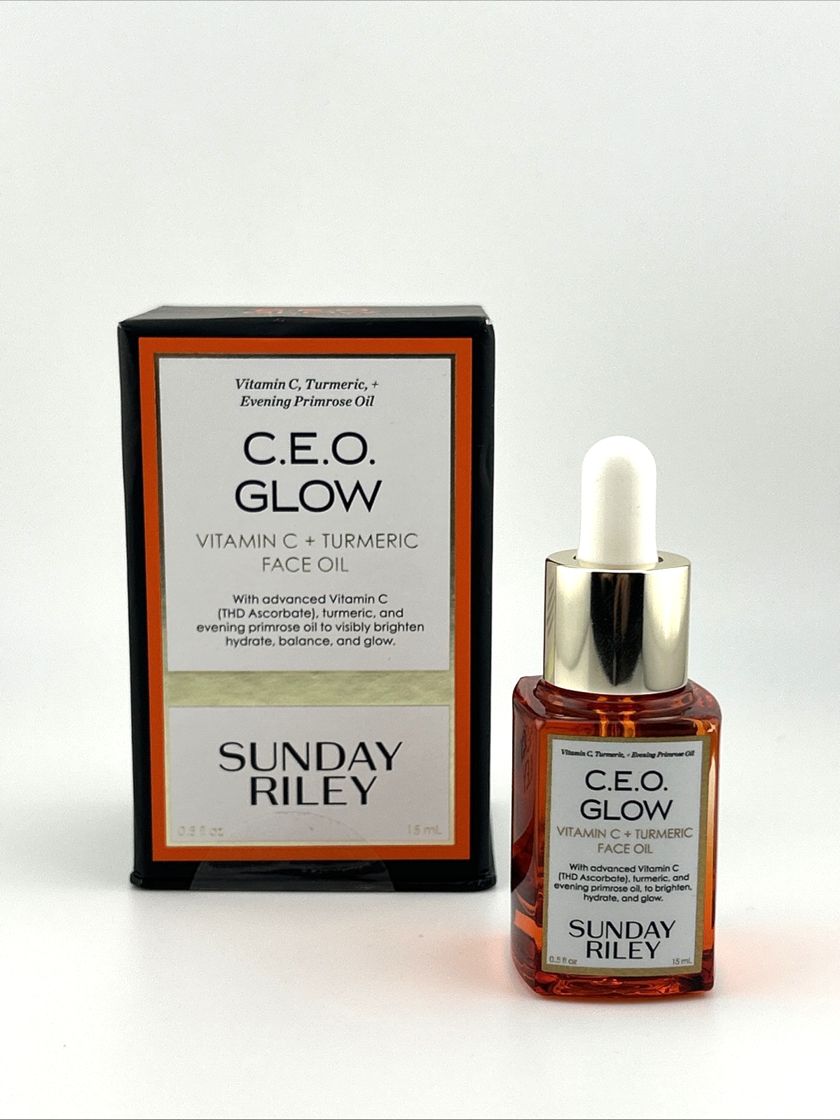 Sunday Riley C.E.O Glow Vitamin C & Turmeric Face Oil 0.5oz / 15ml Brightening Skincare Treatment