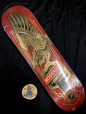 RARE SIGNED Paul Rodriguez Eagle Gold Foil Skateboard Deck PRIMITIVE Maroon Red
