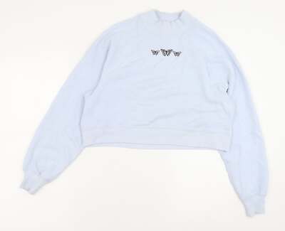 Hollister Womens Blue Cotton Blend Sweatshirt Size XS Butterfly - Main Image