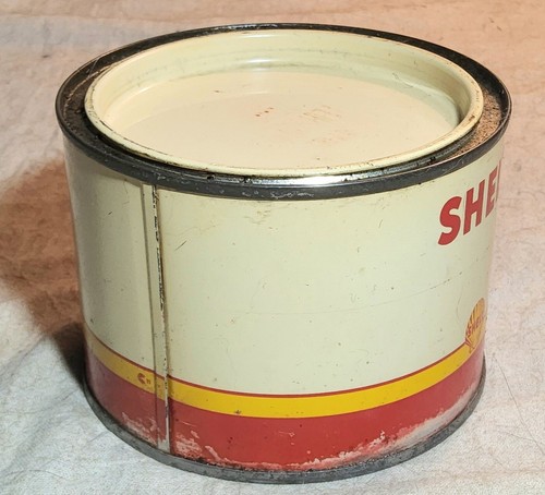 1950s ERA NEW OLD STOCK SHELL OIL BRAND FULL 1 LB GREASE LITHOGRAPHED STEEL CAN - Picture 6 of 14