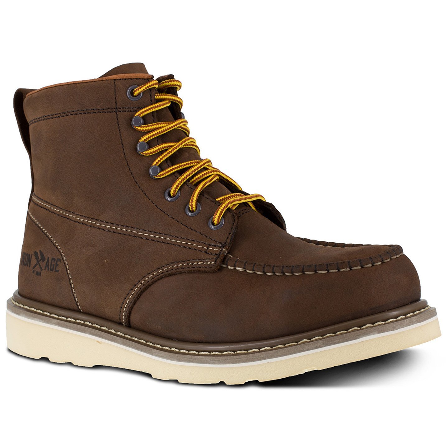 Мужской кожаный рабочий ботинок со стальным носком Moc, защищающий от поражения электрическим током, с усилителем железного века