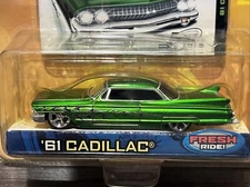 '61 CADILLAC 1961 GREEN W/FLAMES 1/64 DUB CITY 1:64 JADA TOYS DIECAST CAR RARE