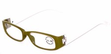 Ladies READING EYE GLASSES Matching CASE Women 1.00 Green White Clearance X486
