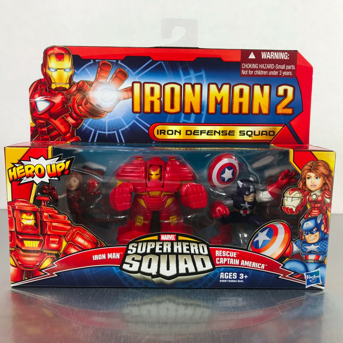 Marvel Super Hero Squad IRON MAN IRON DEFENSE SQUAD set w/Pepper 