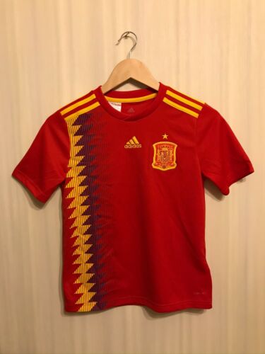 5+/5 Kids Spain 2017/2019Home Size M Adidas shirt jersey football soccer 11-12Y - Picture 1 of 6