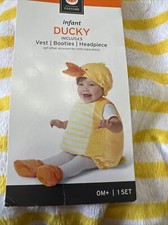 Ducky Duck plush costume w/ vest booties headpiece 0 - 6 month Halloween - NWT