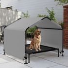 Outdoor Dog Shade Shelter w/ Dog Bed 4'x4'x3' Portable Dog Tent Canopy Pet House