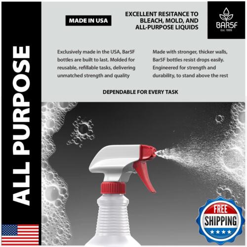 Bar5F 16oz Chemical-Resistant Spray Bottle – BPA-Free, Durable, Adjustable No - Picture 2 of 5
