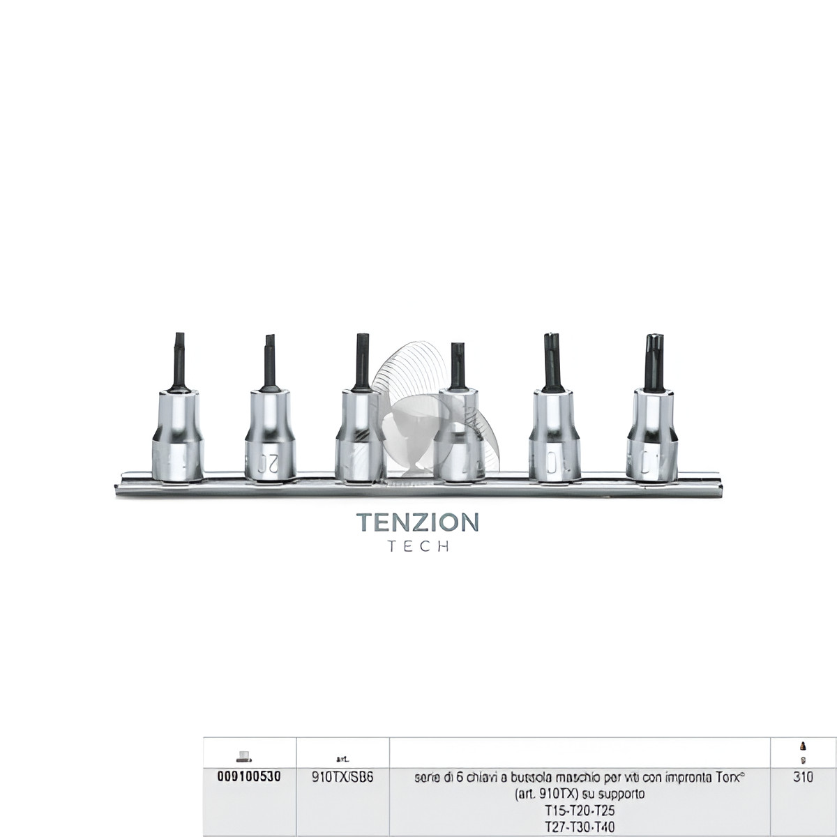 Set 6 Chiavi A Bussola Maschio Torx 3/8" T15-T40 - Beta 910TX/SB6