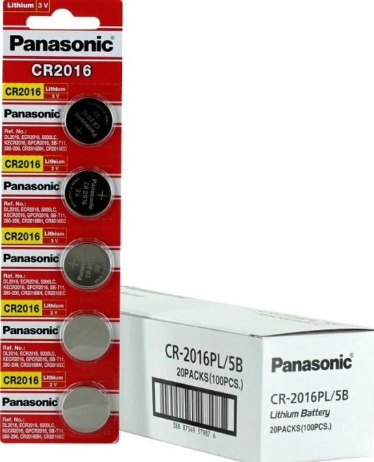 Box of 100 Panasonic CR2016 3V Lithium Coin Cell Batteries FRESH!