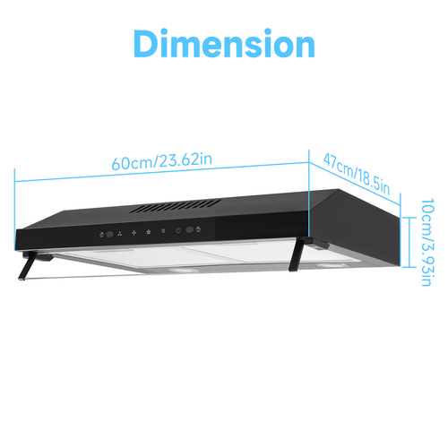 Dunstabzugshaube Touch Unterbauhaube 60cm LED Abluft Umluft Edelstahl - Bild 2 von 12