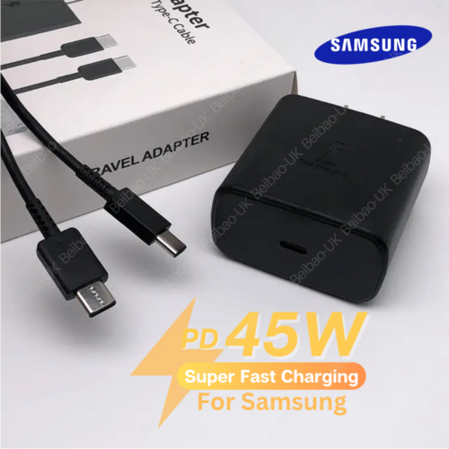 Chargeur mural USB Type-C 45 W super rapide pour Samsung Galaxy S23 S22 Ultra - Photo 1 sur 12