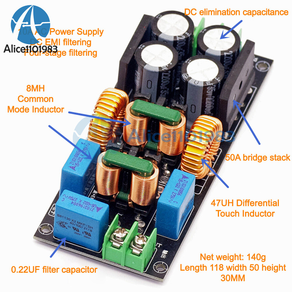 Emi Module 4A/10A/20A Power Filter EMI Module Audio Amplifier High Frequency ...