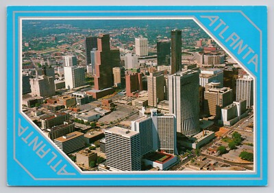 Aerial View Atlanta Skyline Silver Prints Postcard