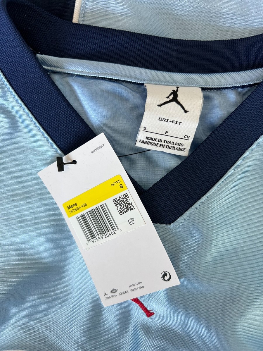Supreme x Jordan Warm Up Jersey - Size Small - Light Blue - HF0834