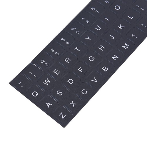 English Keyboard Replacement Stickers White on Black Any PC Computer Laptopdd GB - Picture 2 of 16