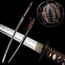 Black Razor Sharp Katana 1095 Steel Battle Ready Japanese Samurai Fulltang Sword